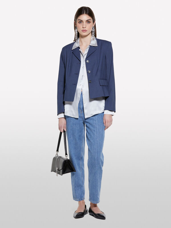 Veste courte bleu foncé Veste courte bleu foncé - blazers pour femme | Sisley