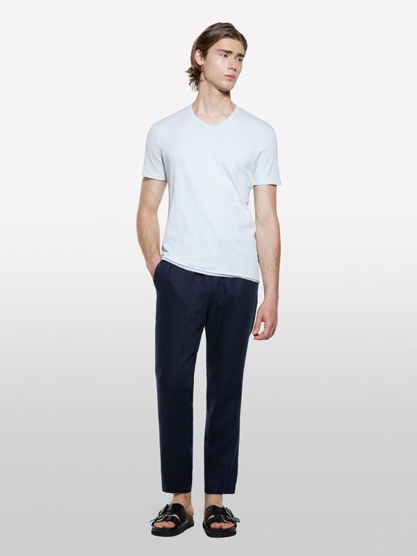 T-shirt coupe slim bleu clair - t-shirts à manches courtes pour homme | Sisley
