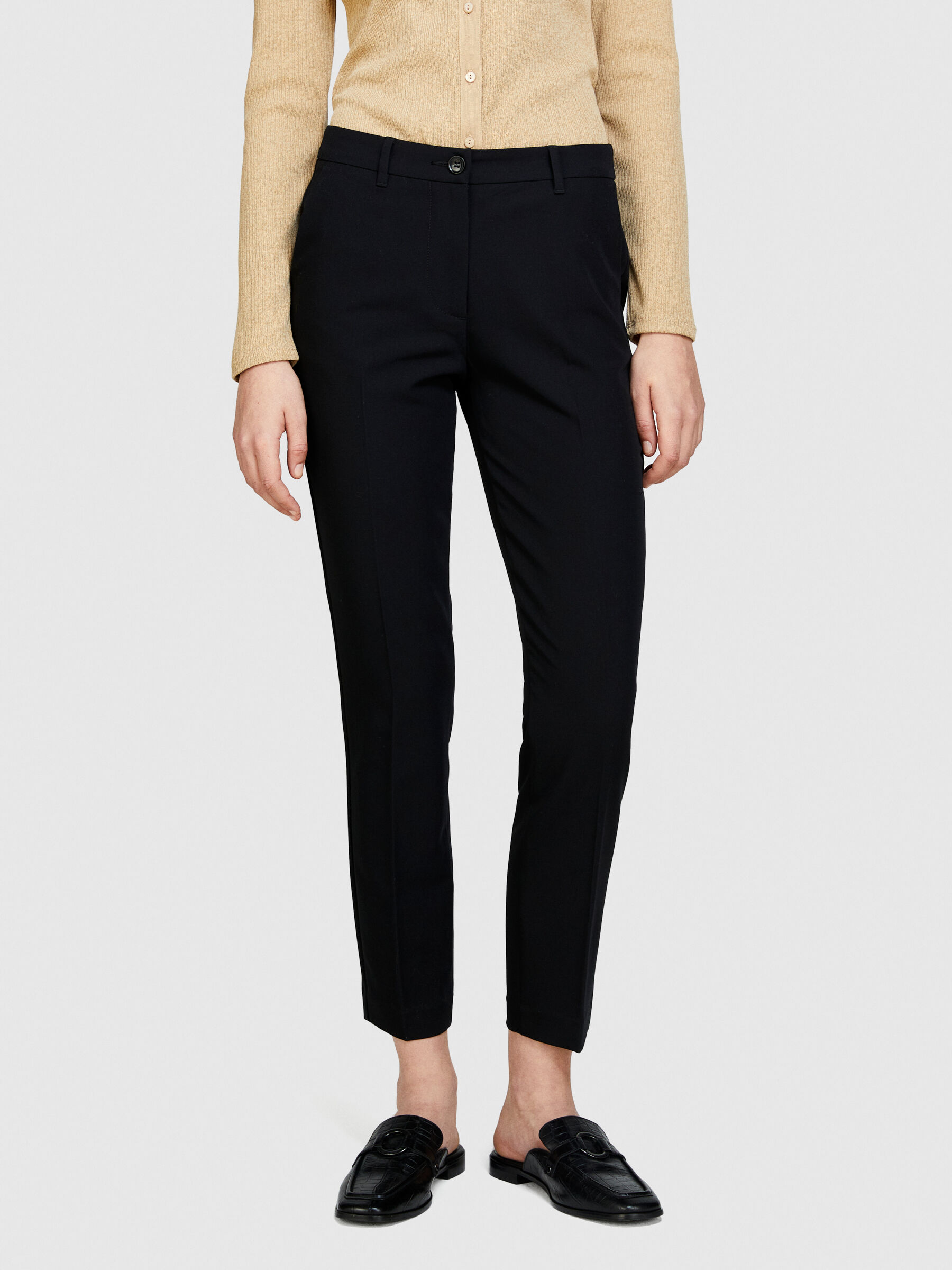Pantalon cigarette femme pas discount cher