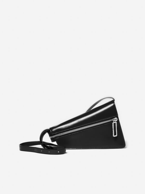 Black asymmetric bag with shoulder strap - sacs à bandoulière et porté épaule pour femme | Sisley