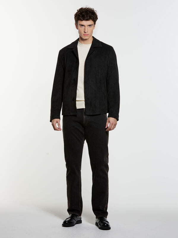 Veste effet daim noir - vestes et blousons pour homme | Sisley
