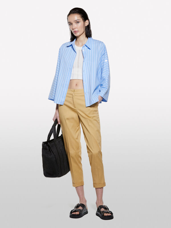 Pantalon cigarette moutarde - pantalons skinny pour femme | Sisley