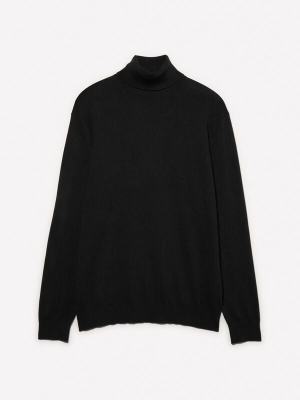 Pull noir à col montant Pull noir à col montant - pulls col montant pour homme | Sisley