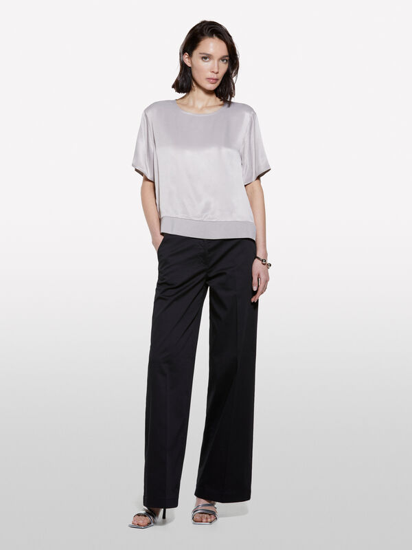 Pantalon large noir - pantalons palazzo pour femme | Sisley