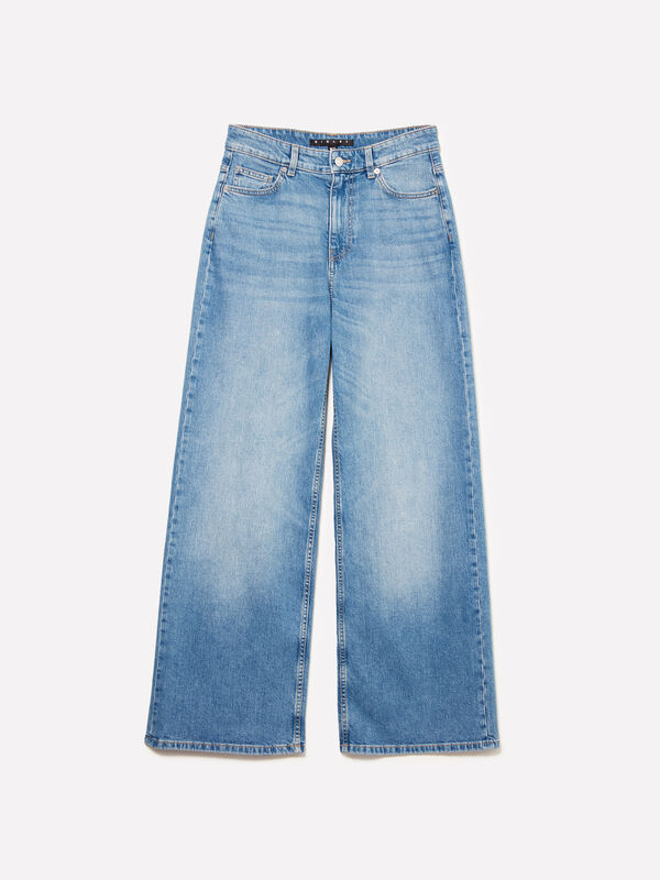 Jean léger coupe large style 72 - jeans palazzo pour femme | Sisley