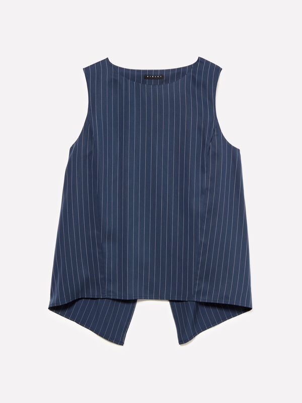 Haut à rayures fines avec dos ouvert - hauts pour femme | Sisley