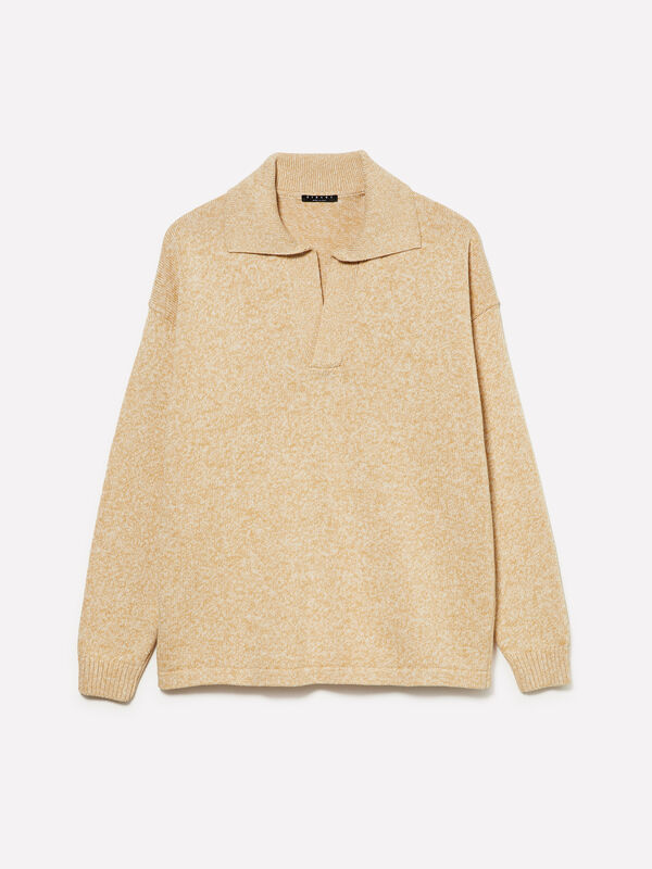 Pull &agrave; effet polo - pulls col en v pour homme | Sisley