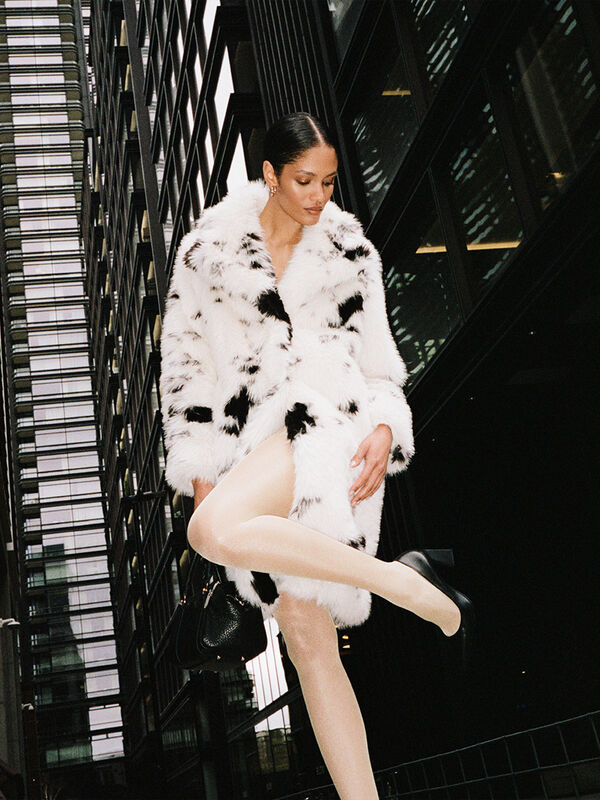 Manteau en fourrure synthétique imprimé animal - manteaux pour femme | Sisley