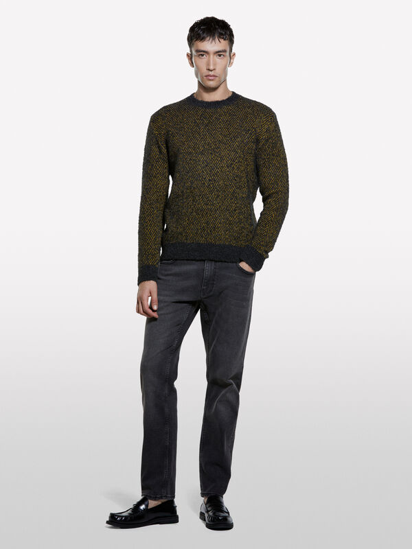 Pull Jacquard - pulls col rond pour homme | Sisley
