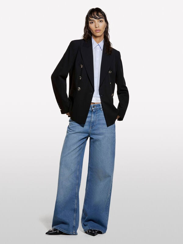Jean léger coupe large style 72 - jeans palazzo pour femme | Sisley