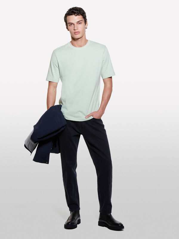 T-shirt vert clair en 100 % coton bio - t-shirts à manches courtes pour homme | Sisley