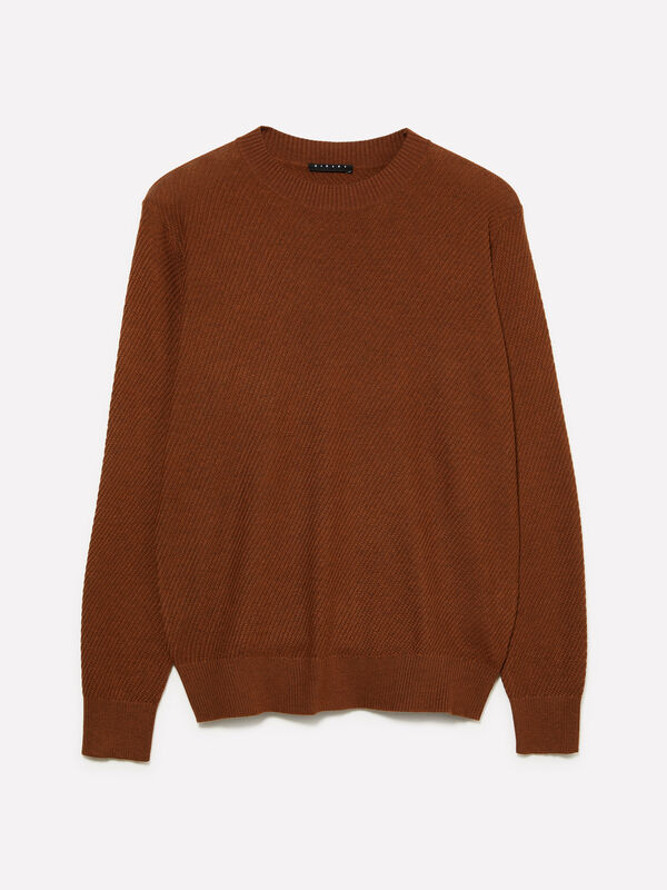 Pull ras du cou camel Pull ras du cou camel - pulls col rond pour homme | Sisley