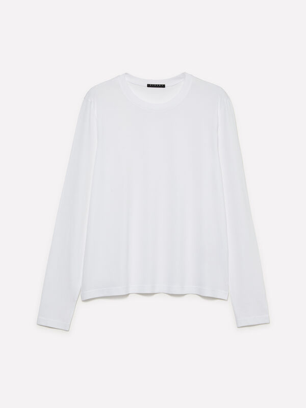 T-shirt blanc à manches longues T-shirt blanc à manches longues - t-shirts à manches longues pour femme | Sisley