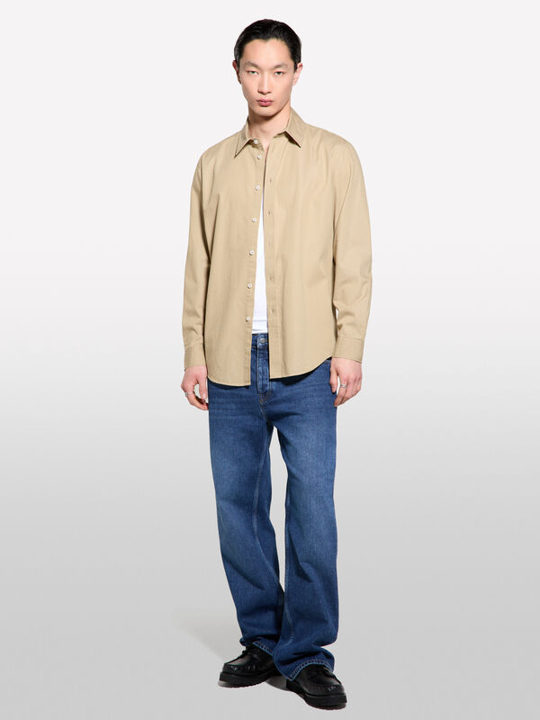 Chemise coupe regular beige Chemise coupe regular beige - chemises regular pour homme | Sisley