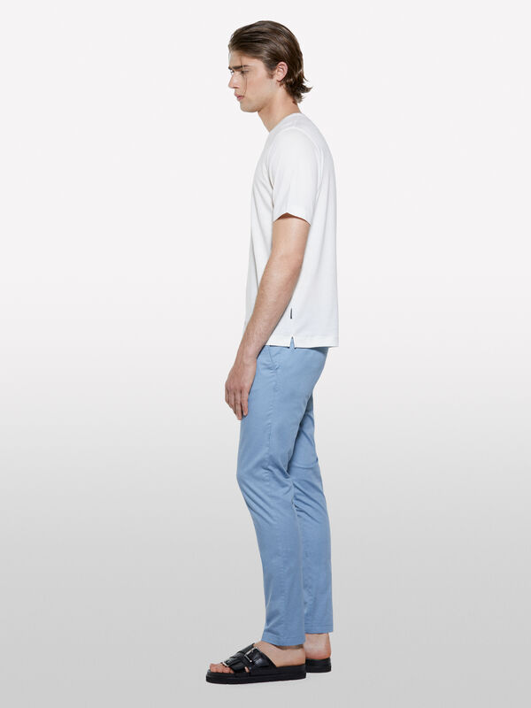 Pantalon chino coupe slim bleu clair - pantalons slim pour homme | Sisley