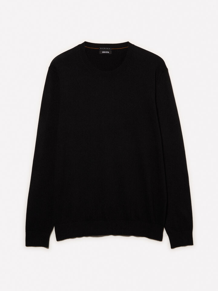 Pull ras du cou noir - pulls col rond pour homme - Noir | Sisley image number 5