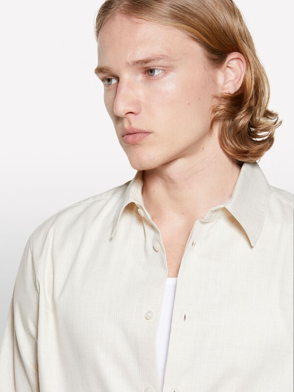 Chemise coupe classique blanc crème - chemises regular pour homme | Sisley
