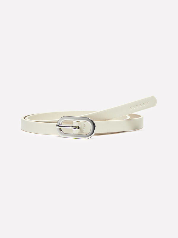 Ceinture fine blanc crème - ceintures pour femme | Sisley