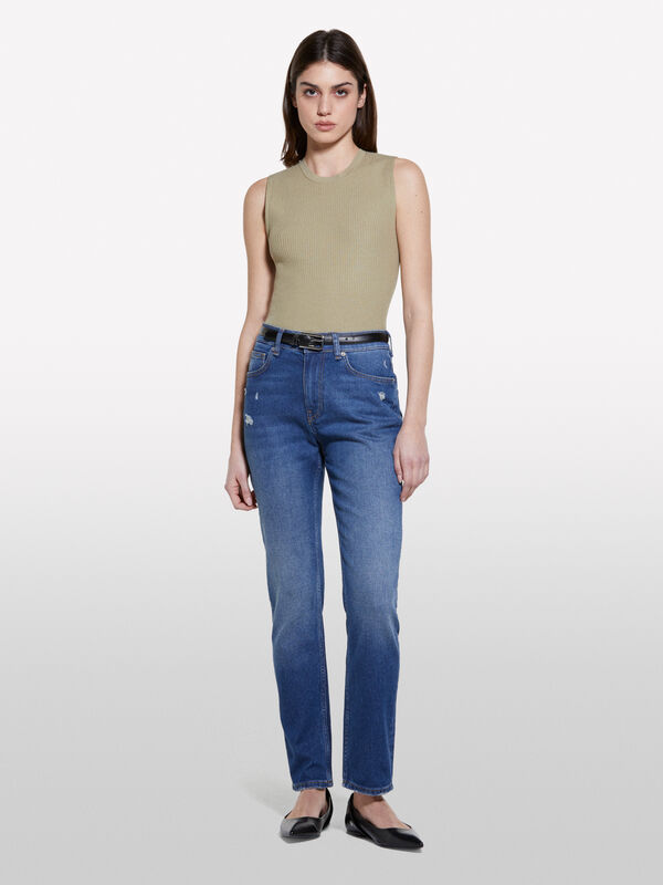 Jean Style 70 slim bleu - jeans coupe slim pour femme | Sisley