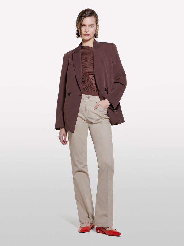 Pantalon évasé beige - pantalons évasés pour femme | Sisley