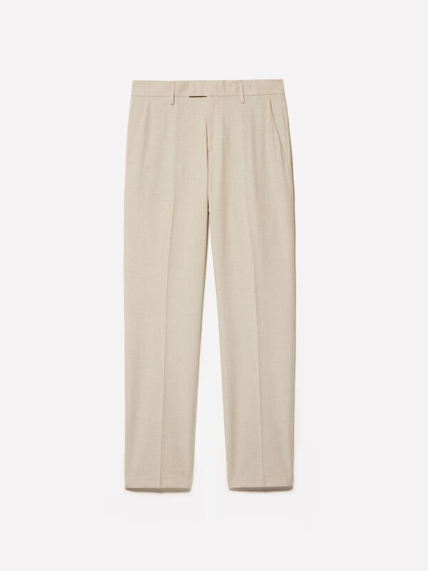 Pantalon élégant beige Pantalon élégant beige - pantalons slim pour homme | Sisley