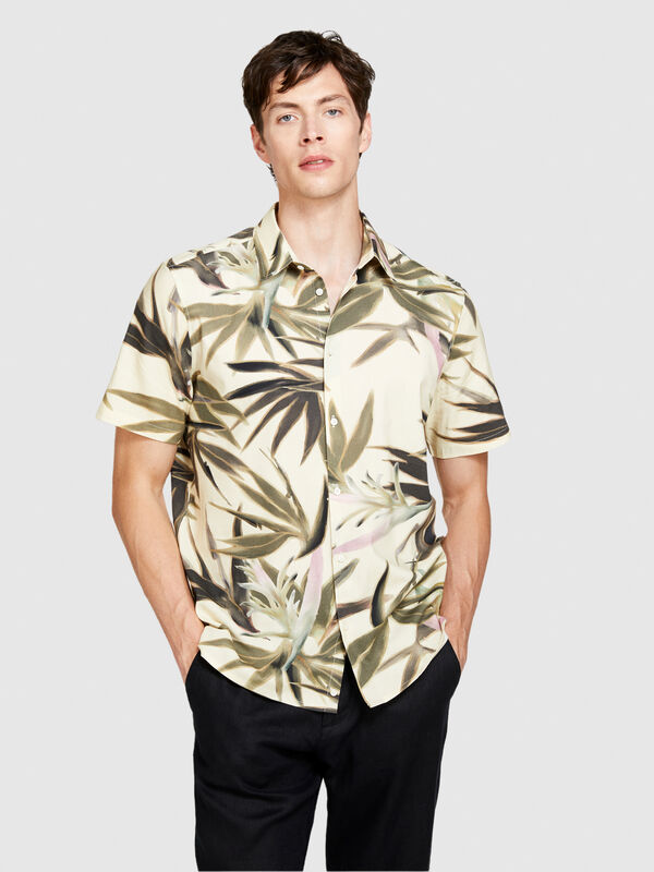 Chemise à imprimé et manches courtes - chemises ajustées pour homme | Sisley