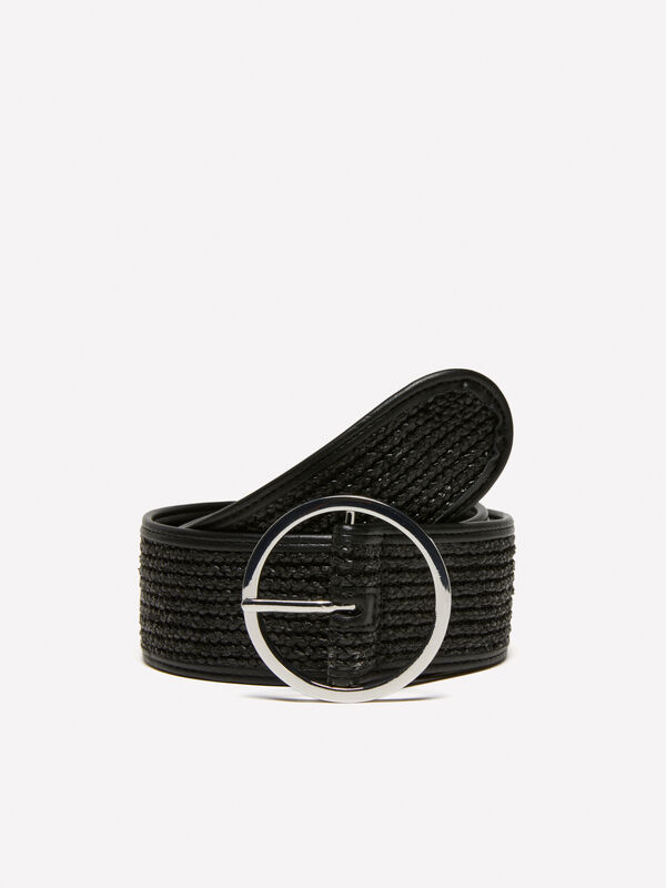 Ceinture noire effet paille - ceintures pour femme | Sisley