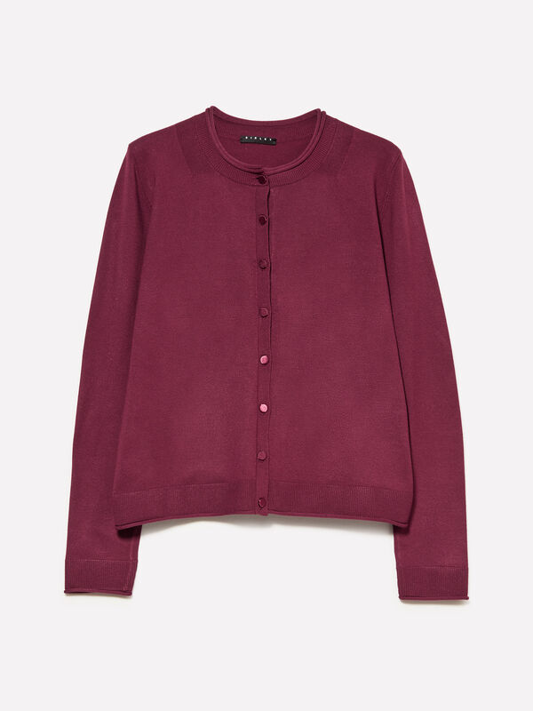 Cardigan bordeaux coupe régulière - cardigans pour femme | Sisley