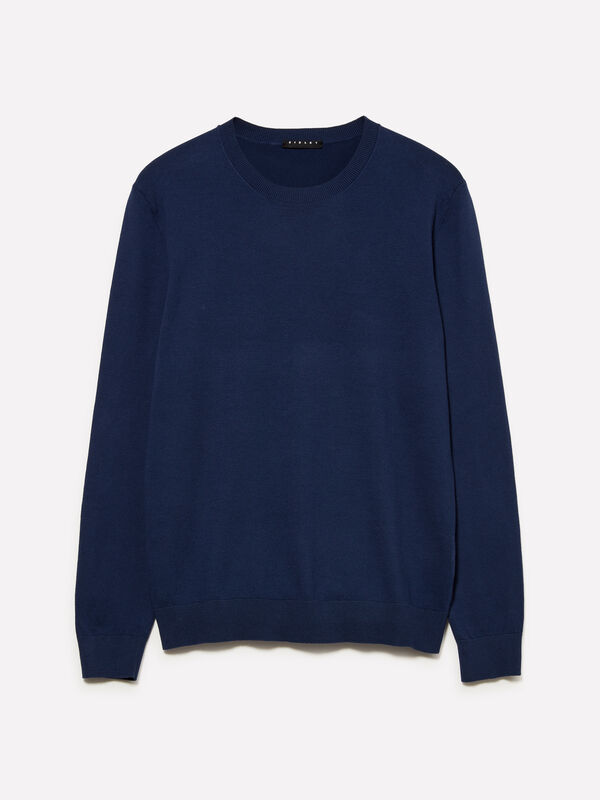 Pull bleu à col rond - pulls col rond pour homme | Sisley