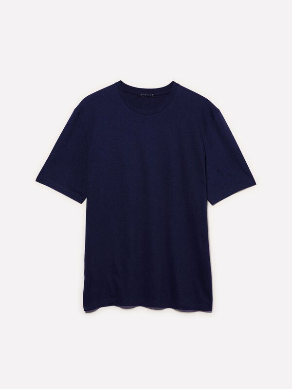 T-shirt à manches courtes coupe classique bleu foncé T-shirt à manches courtes coupe classique bleu foncé - t-shirts à manches courtes pour homme | Sisley