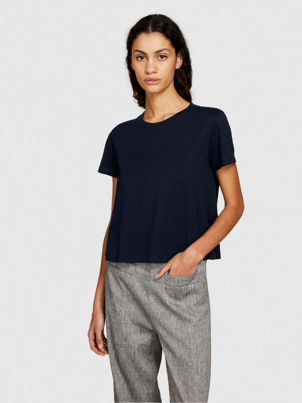 T-shirt boxy en coton bio - t-shirts à manches courtes pour femme | Sisley