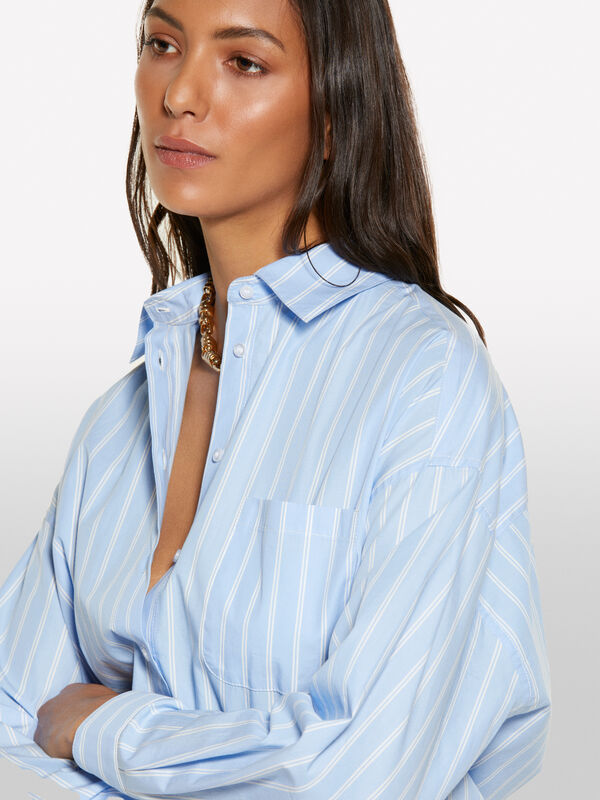 Light blue striped oversized shirt - chemises pour femme | Sisley