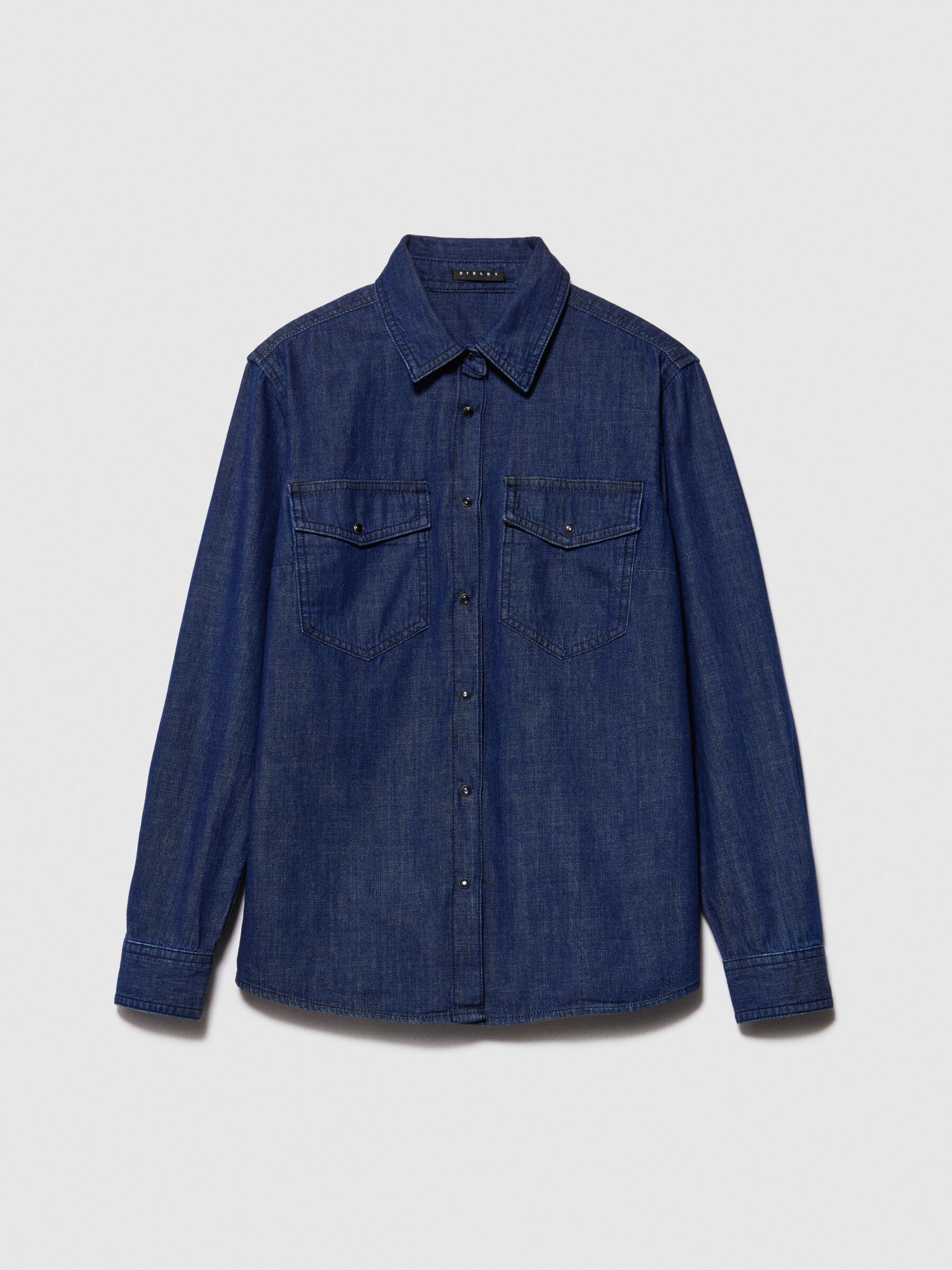 Chemise en jeans coupe confort Bleu Fonce Sisley