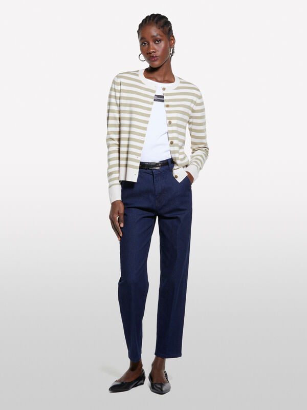 Jean Style 71 chino slim bleu foncé - jeans coupe slim pour femme | Sisley
