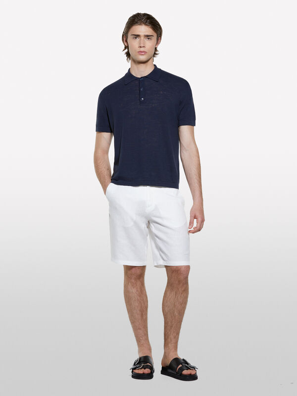 Bermuda blanc 100 % lin - shorts pour homme | Sisley