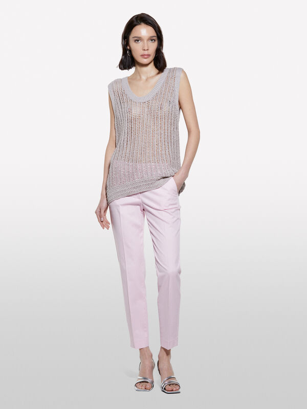 Chino coupe classique rose - pantalons chinos pour femme | Sisley