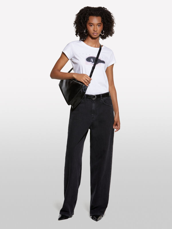 Jean baggy noir - jeans larges pour femme | Sisley