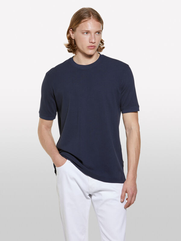T-shirt bleu foncé à manches courtes - t-shirts à manches courtes pour homme | Sisley