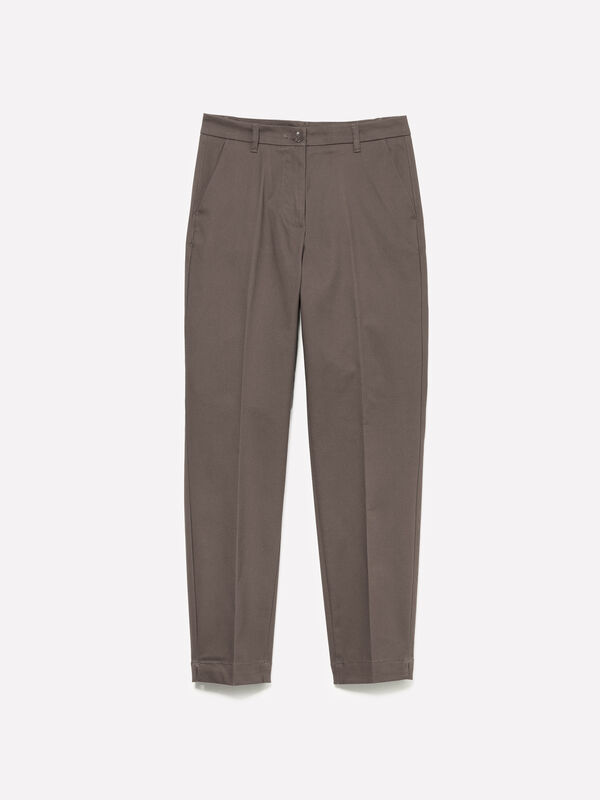 Pantalon chino slim gris foncé - pantalons chinos pour femme | Sisley