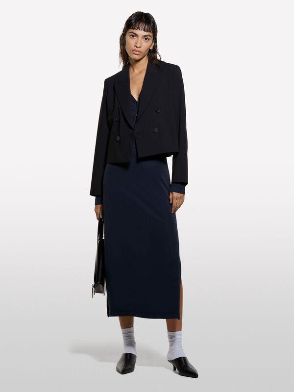 Blazer Spencer noir à double boutonnage - blazers pour femme | Sisley