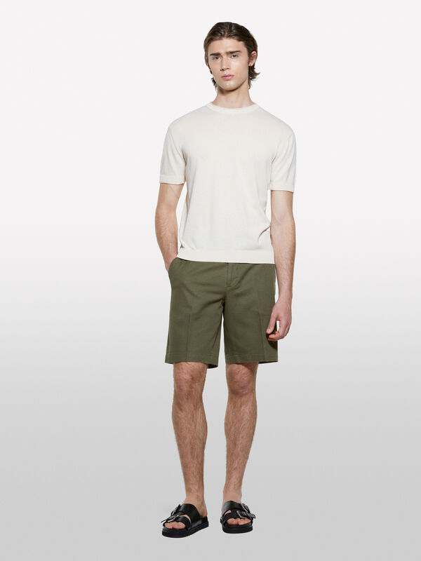 Bermuda coupe classique vert militaire - shorts pour homme | Sisley
