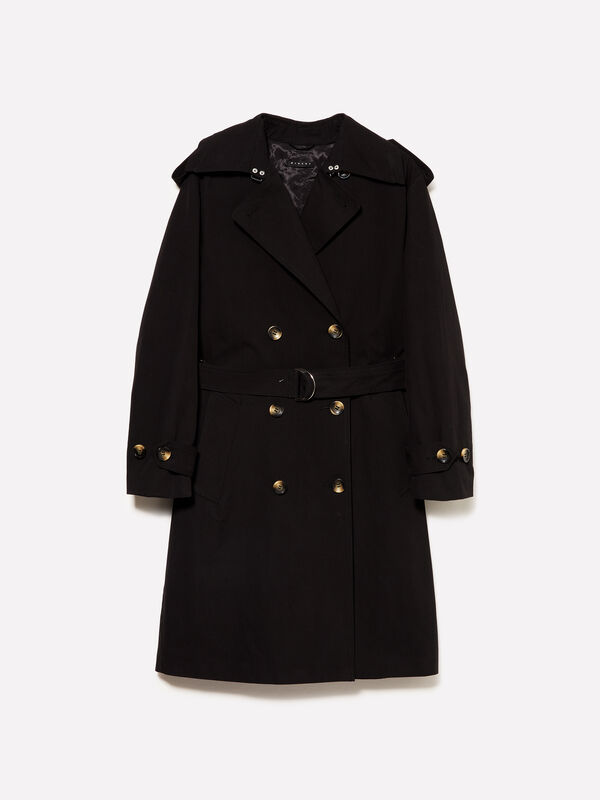 Trench-coat mi-long crois&eacute; - trenchs et imperm&eacute;ables pour femme | Sisley