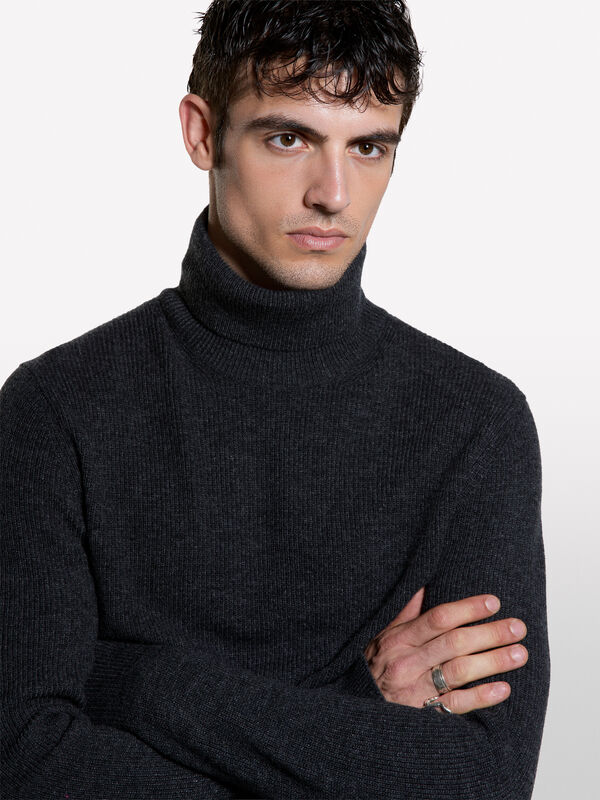 Pull &agrave; col roul&eacute; - pulls col montant pour homme | Sisley