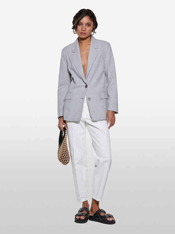 Jean blanc style 68 coupe mom - jeans mom et boyfriend pour femme | Sisley