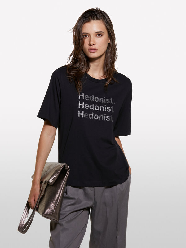 T-shirt boy fit en 100 % coton bio à imprimé lettering - t-shirts à manches courtes pour femme | Sisley