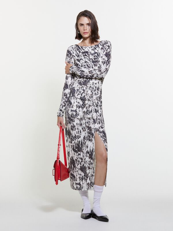Robe fendue moulante - robes midi pour femme | Sisley