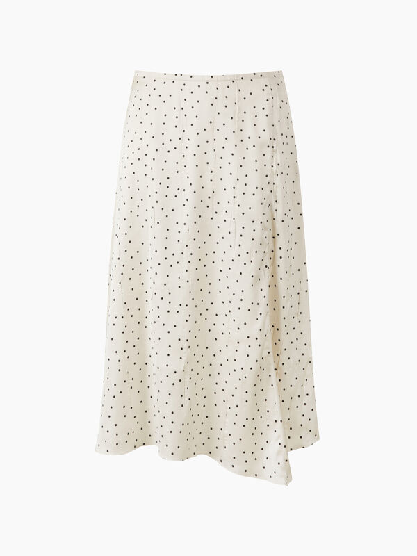 jupe midi &agrave; pois - sisley k gonne longuette | Sisley K