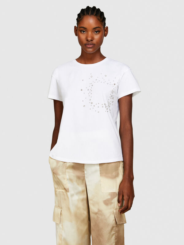 T-shirt à strass - t-shirts à manches courtes pour femme | Sisley