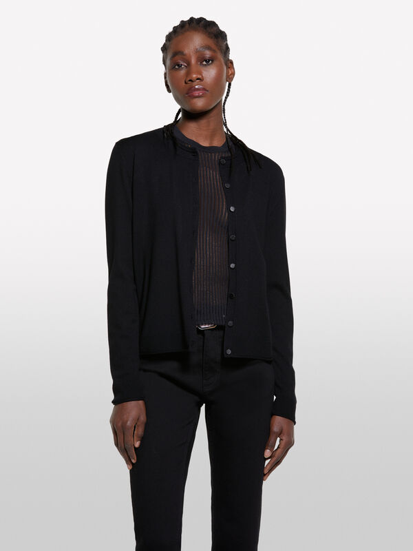 Gilet coupe regular noir - cardigans pour femme | Sisley