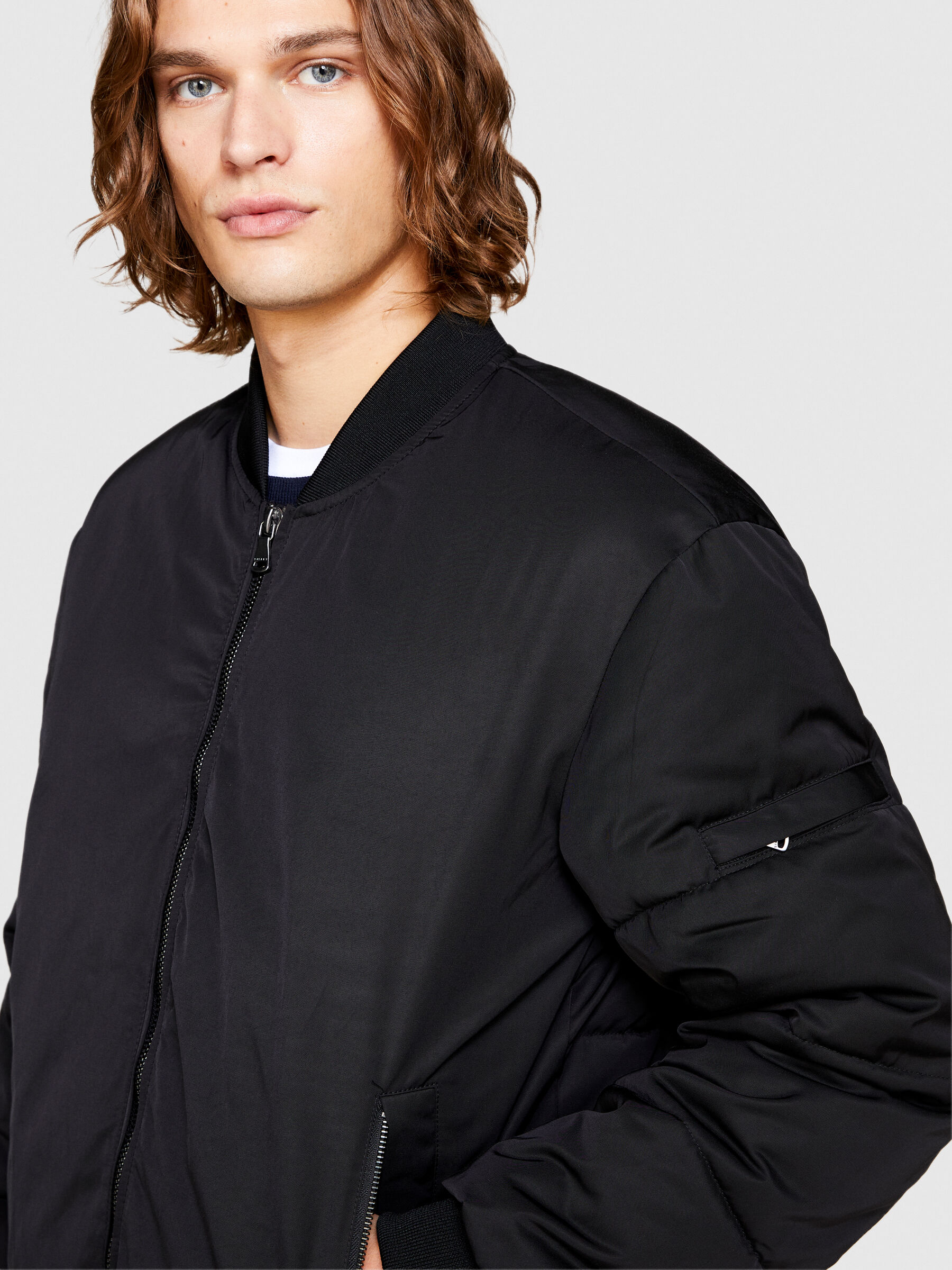 Bomber rembourr Noir Sisley